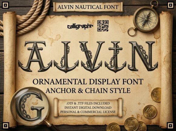 Alvin Nautical Anchor Chain Font: Crafting Authentic Maritime Visuals