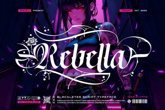 Rebella: Unleashing Gothic Cyberpunk Energy in Your Design Projects