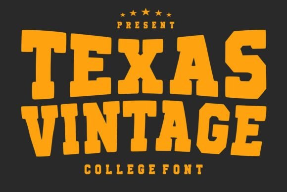Texas Vintage College Font: Bold Varsity Style for Your Designs