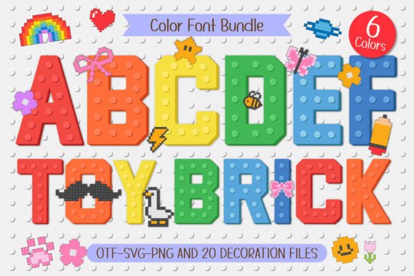Toy Brick Color Font: Building Creativity